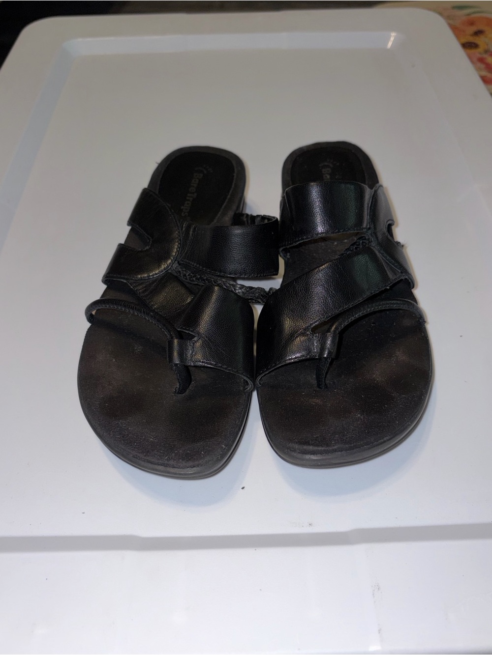 BareTraps Black Women's Slip-On Toe Ring Sandals